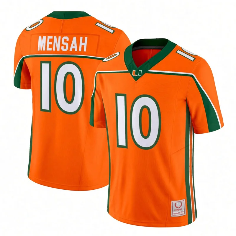 Miami Hurricanes #10 Darian Mensah Orange 2001 Throwback Football Jersey