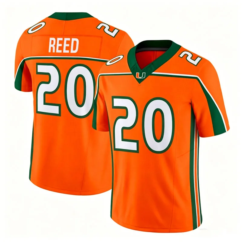 Miami Hurricanes #20 Ed Reed Orange 2001 Throwback Football Jersey