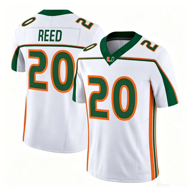Miami Hurricanes #20 Ed Reed White 2001 Throwback Football Jersey
