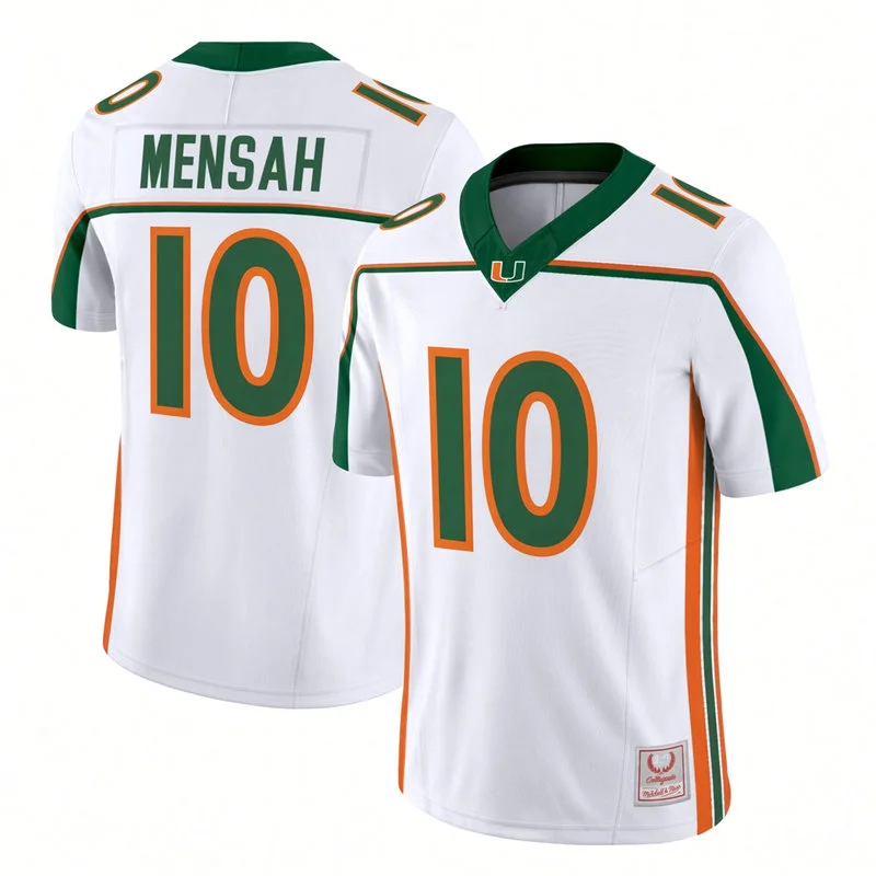Miami Hurricanes #10 Darian Mensah White 2001 Throwback Football Jersey