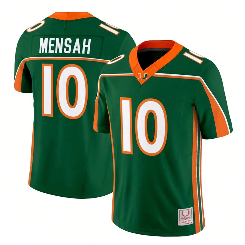 Miami Hurricanes #10 Darian Mensah Green 2001 Throwback Football Jersey