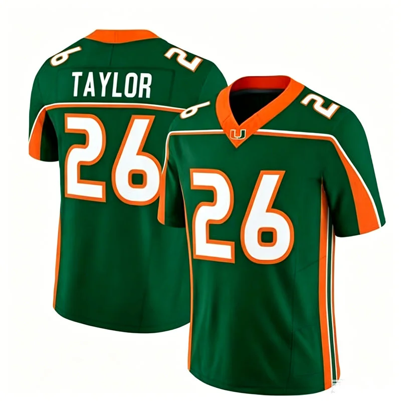 Miami Hurricanes #26 Sean Taylor Green 2001 Throwback Football Jersey