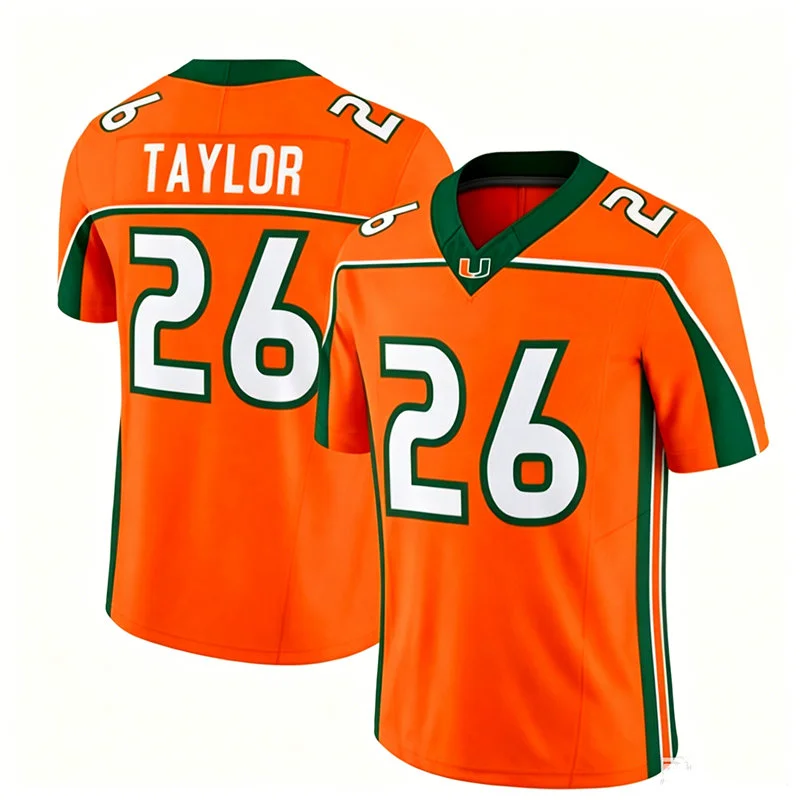 Miami Hurricanes #26 Sean Taylor Orange 2001 Throwback Football Jersey