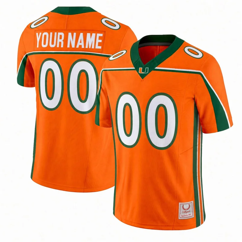 Miami Hurricanes Custom Orange 2001 Throwback Football Jersey