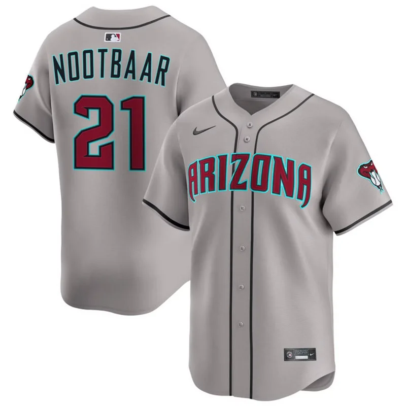 Mens Arizona Diamondbacks #21 Lars Nootbaar Nike Gray Road Limited Jersey