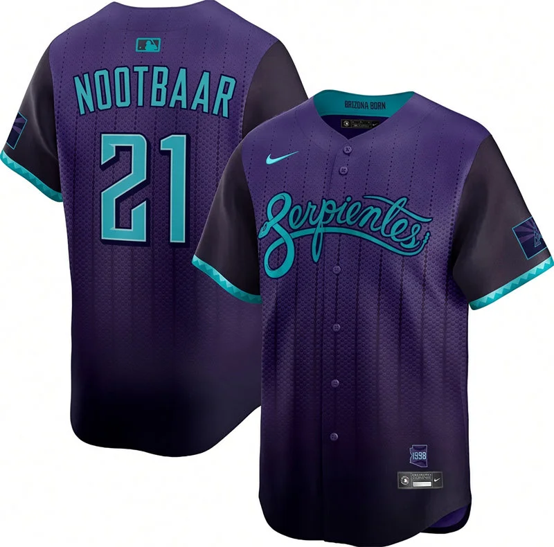 Mens Arizona Diamondbacks #21 Lars Nootbaar Purple City Connect Limited Player Jersey