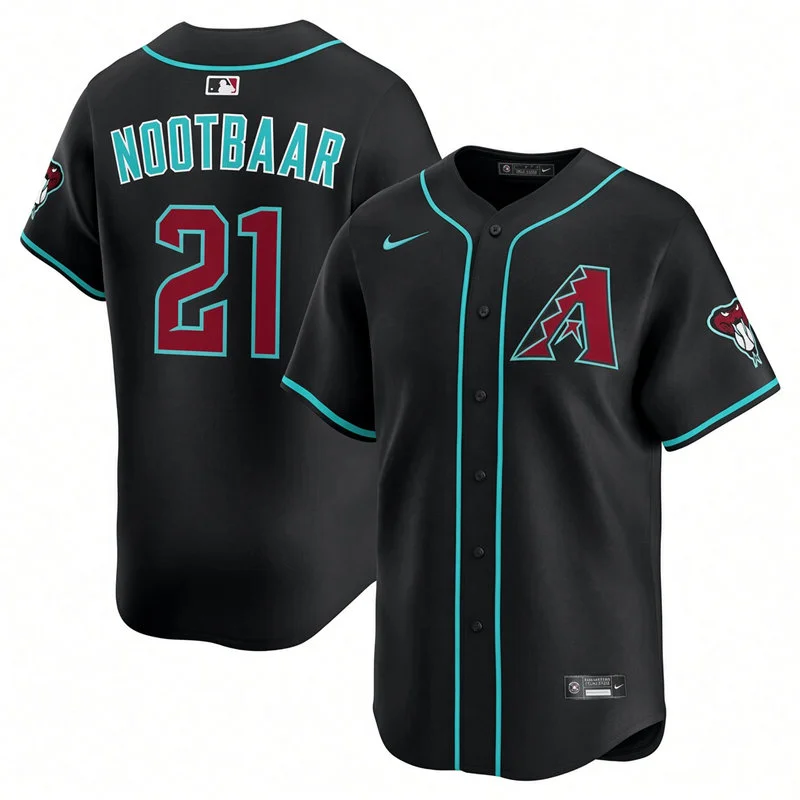 Mens Arizona Diamondbacks #21 Lars Nootbaar Nike Black Alternate Limited Jersey
