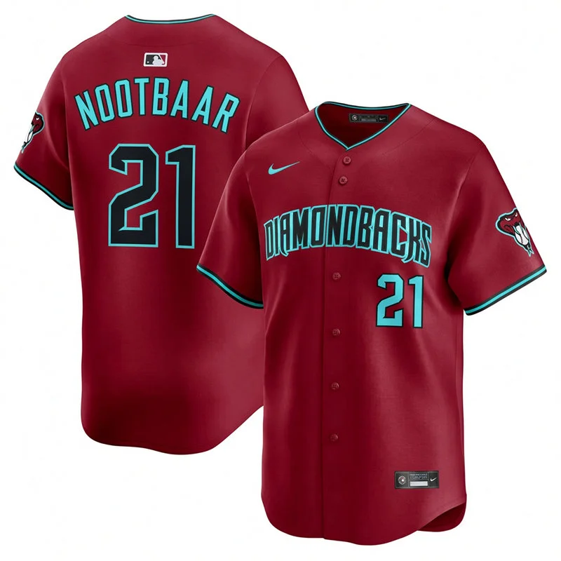 Mens Arizona Diamondbacks #21 Lars Nootbaar Nike Crimson Alternate Limited Jersey