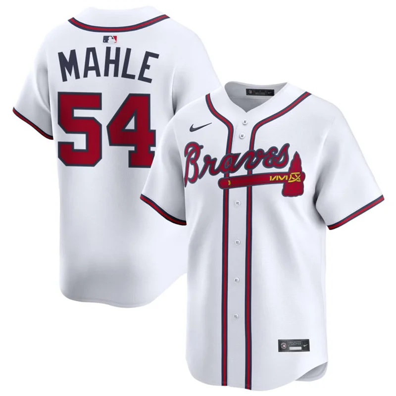 Mens Atlanta Braves #54 Tyler Mahle Nike Home White Limited Jersey