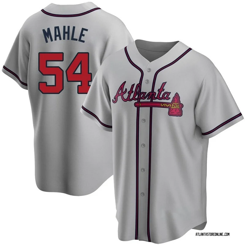Mens Atlanta Braves #54 Tyler Mahle Nike Gray Away Limited Jersey