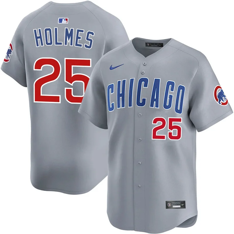 Mens Chicago Cubs #25 Clay Holmes Nike Gray Road Limited Jersey