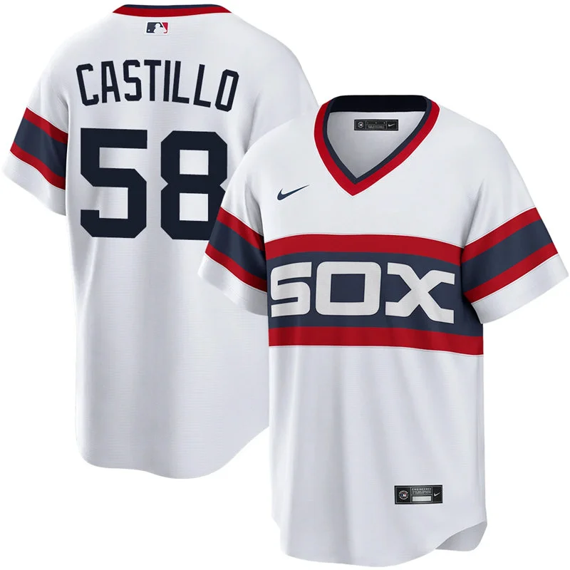 Men's Chicago White Sox #58 Luis Castillo Nike White Pullover Cooperstown Collection Jersey