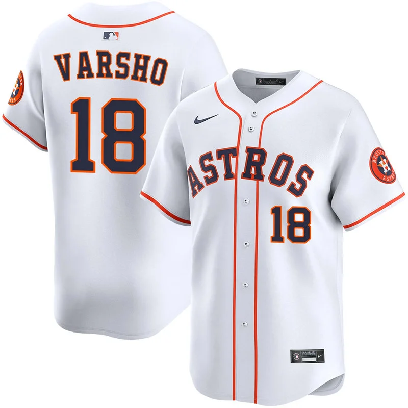 Mens Houston Astros #18 Daulton Varsho Nike White Home Limited Jersey
