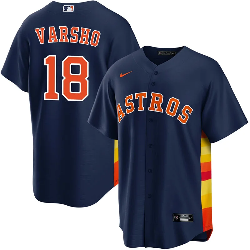 Mens Houston Astros #18 Daulton Varsho Nike Navy Alternate Limited Jersey