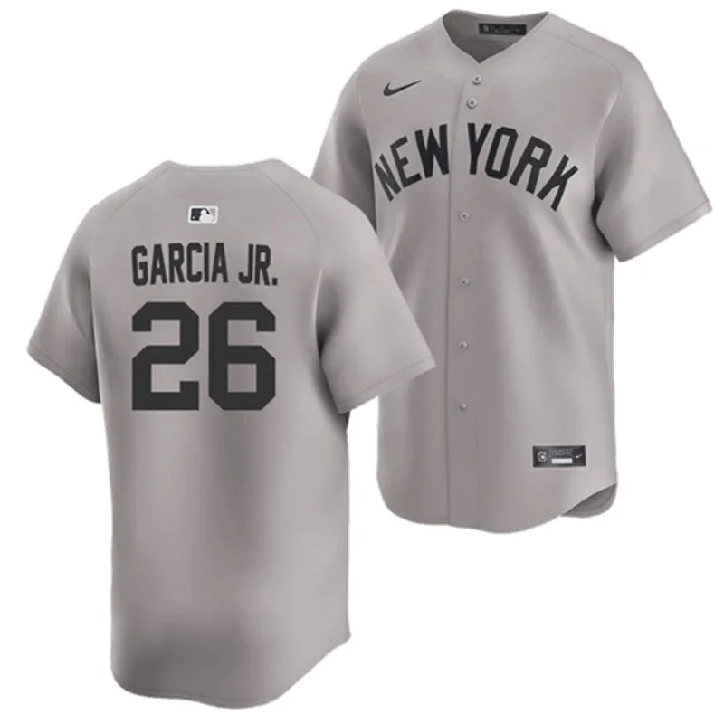 Mens New York Yankees #26 Luis Garcia Jr. Nike Gray With Name Away Limited Jersey