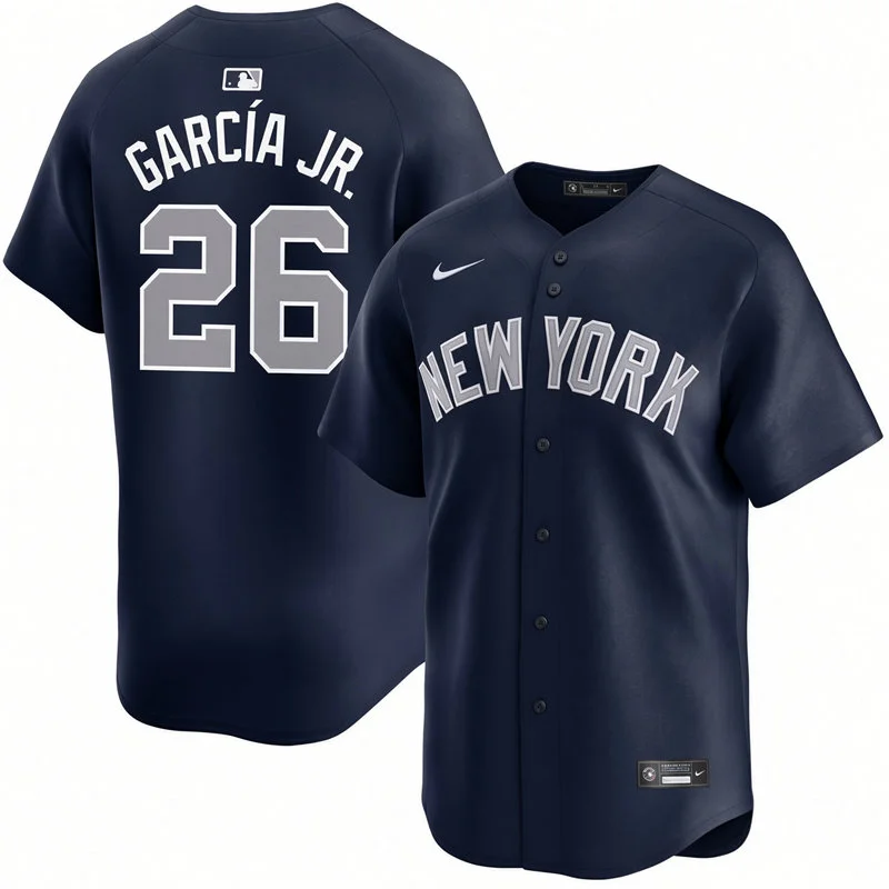 Mens New York Yankees #26 Luis Garcia Jr. Nike Navy Alternate 2nd with Name New York Limited Jersey