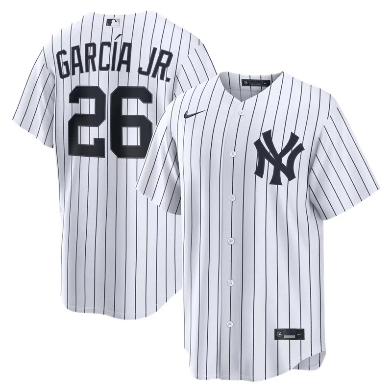 Mens New York Yankees #26 Luis Garcia Jr. Nike White Home with Name Limited Jersey