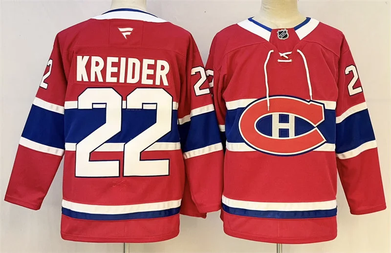 Men's Montreal Canadiens #22 Chris Kreider Fanatics Home Red Premium Jersey