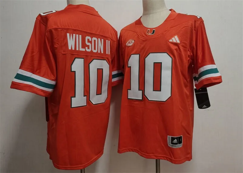Miami Hurricanes #10 Damon Wilson II 2026 Orange Football Game Jersey