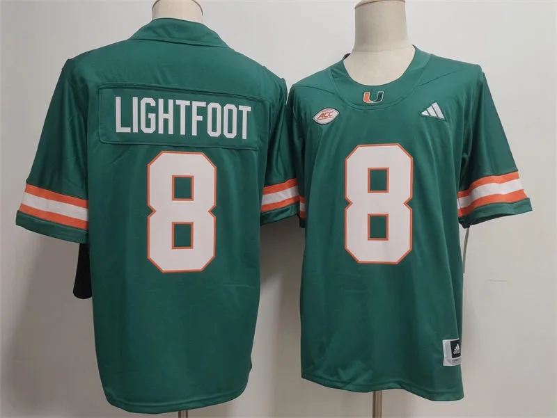 Miami Hurricanes #8 Marquise Lightfoot 2026 Green Football Game Jersey