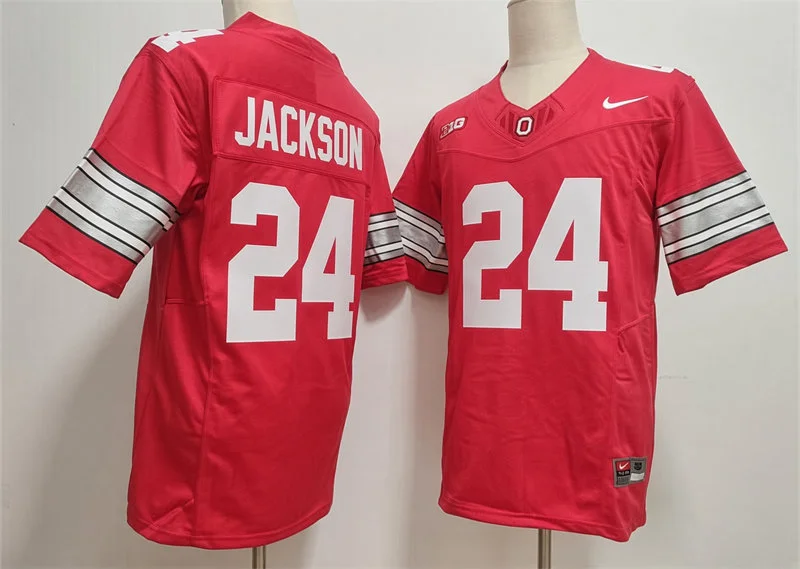 Ohio State Buckeyes #24 Ja'Kobi Jackson 2026 Scarlet Rush F.U.S.E Limited Football Jersey Ohio State Buckeyes #24 Ja'Kobi Jackson 2026 Scarlet Rush F.U.S.E Limited Football Jersey
