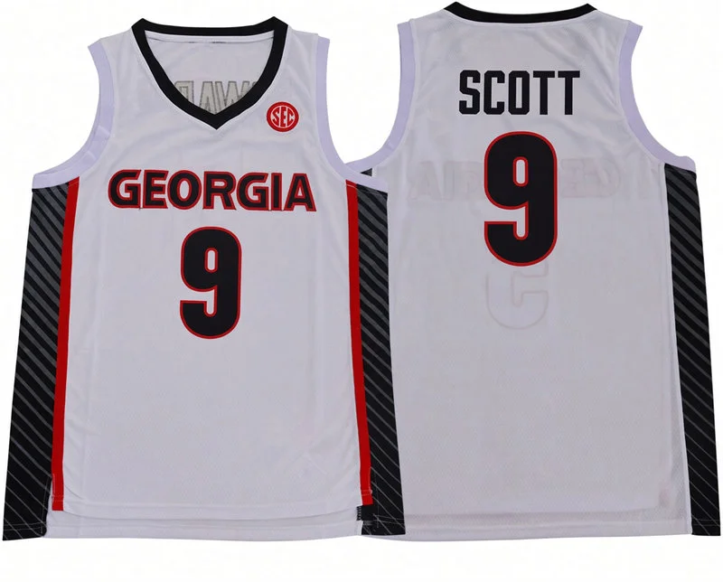 Georgia Bulldogs #9 James Scott 2026 White College Basketball Game Jersey