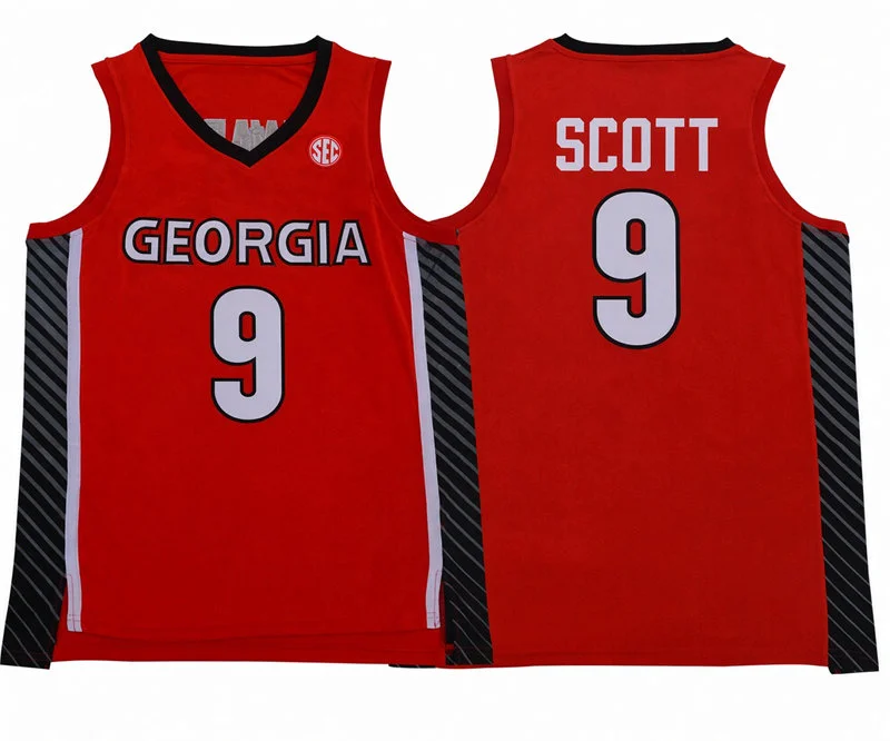 Georgia Bulldogs #9 James Scott 2026 Red College Basketball Game Jersey