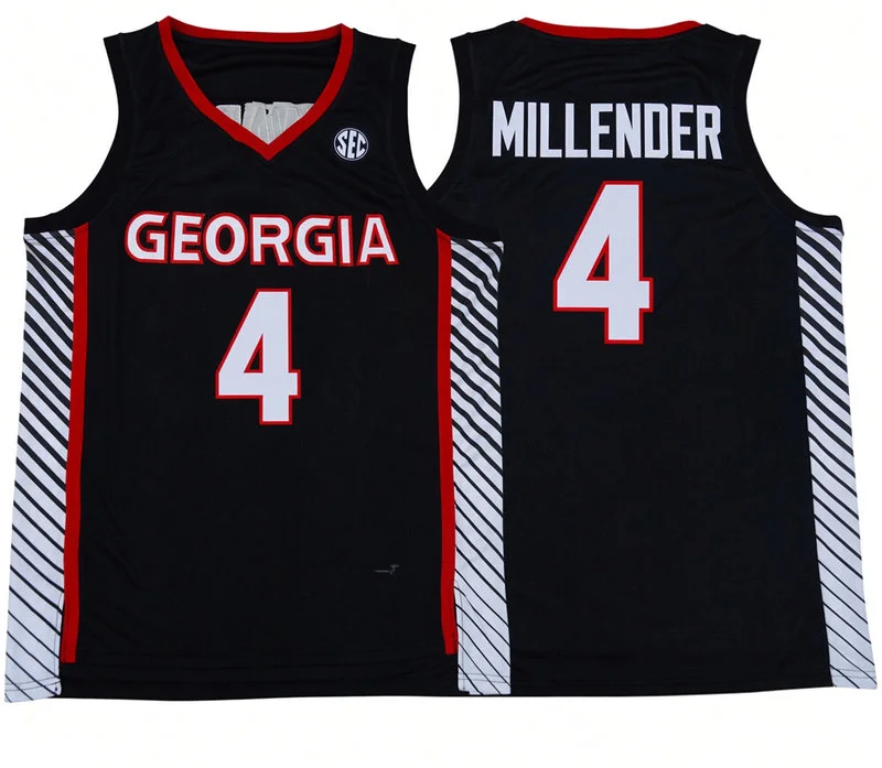 Georgia Bulldogs #4 Marcus Millender 2026 Black College Basketball Game Jersey