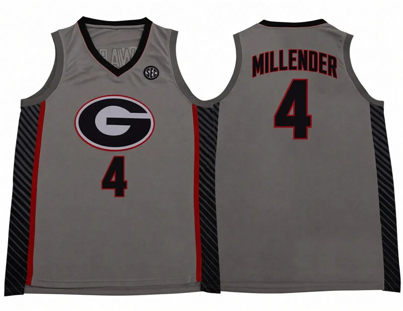 Georgia Bulldogs #4 Marcus Millender 2026 Gray College Basketball Game Jersey
