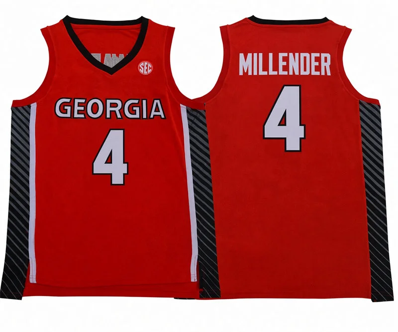 Georgia Bulldogs #4 Marcus Millender 2026 Red College Basketball Game Jersey
