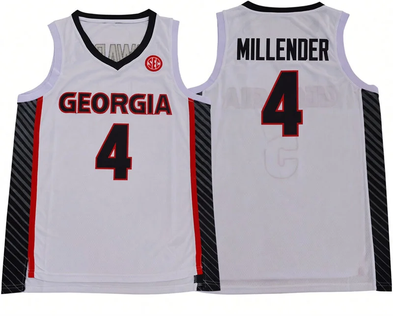 Georgia Bulldogs #4 Marcus Millender 2026 White College Basketball Game Jersey