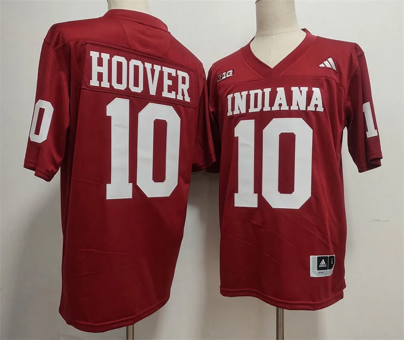 Indiana Hoosiers #10 Josh Hoover Crimson Indiana Football Game Jersey