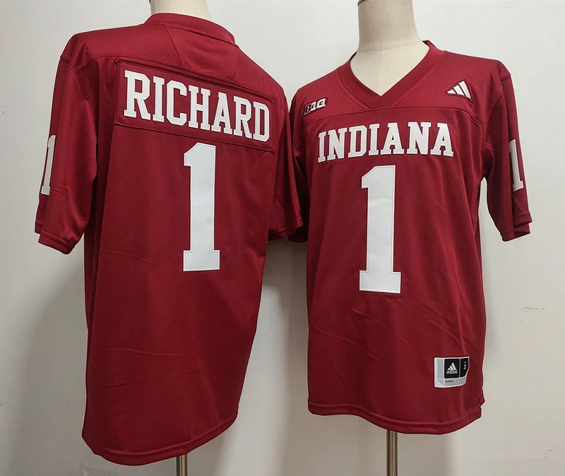 Indiana Hoosiers #1 Turbo Richard  Crimson Indiana Football Game Jersey