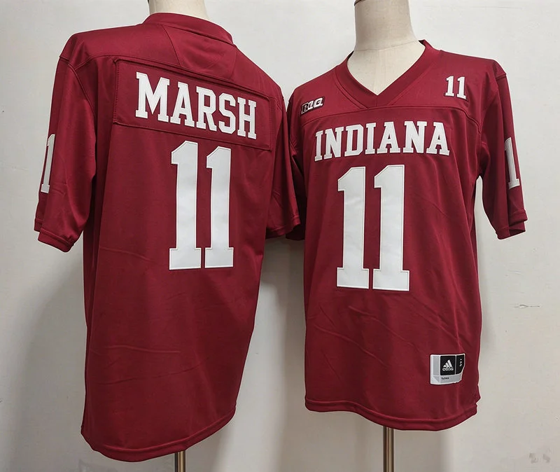 Indiana Hoosiers #11 Nick Marsh  Crimson Indiana Football Game Jersey