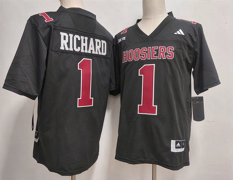 Indiana Hoosiers #1 Turbo Richard Black Hoosiers College Football Jersey