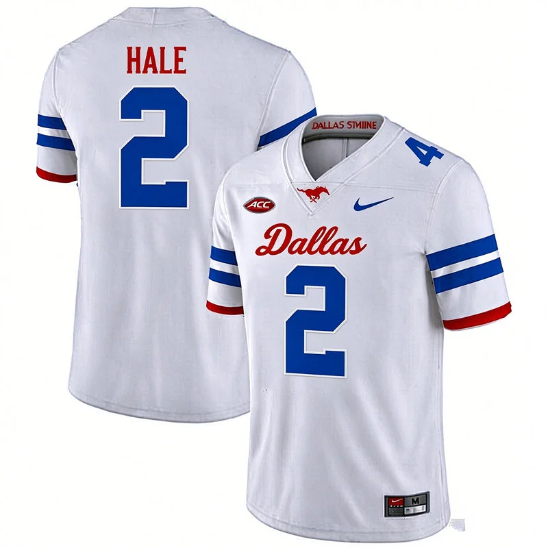 SMU Mustangs #2 Jalen Hale White Dallas Limited Football Jersey