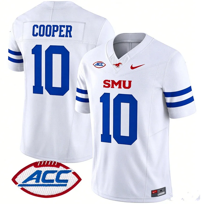 SMU Mustangs #10 Jalen Cooper 2026 White Football Game Jersey