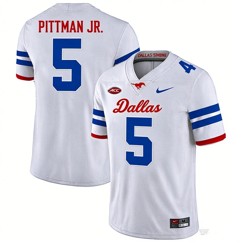 SMU Mustangs #5 Randy Pittman Jr. White Dallas Limited Football Jersey