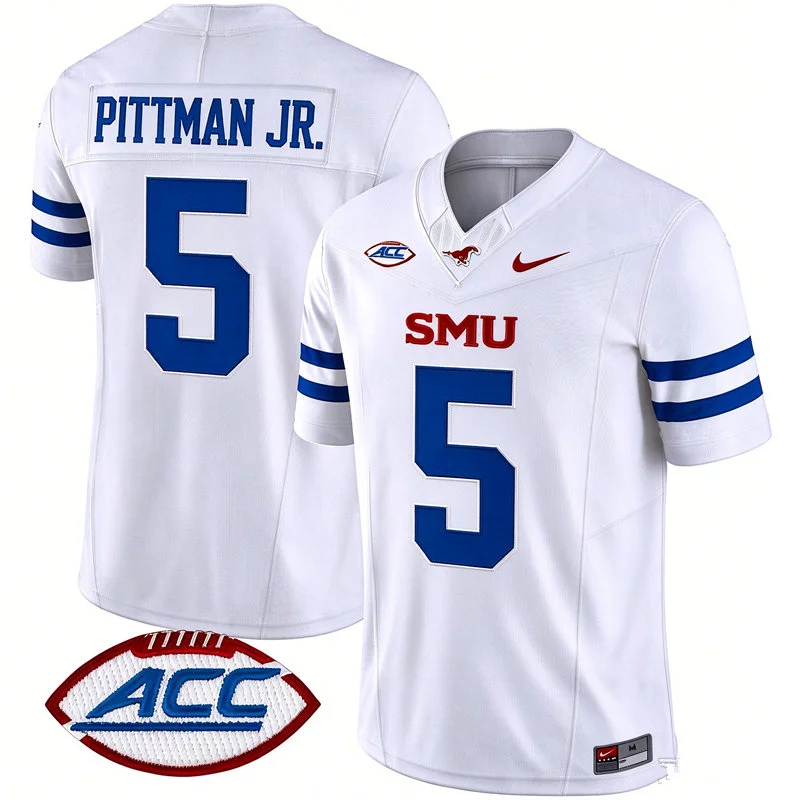 SMU Mustangs #5 Randy Pittman Jr. 2026 White Football Game Jersey