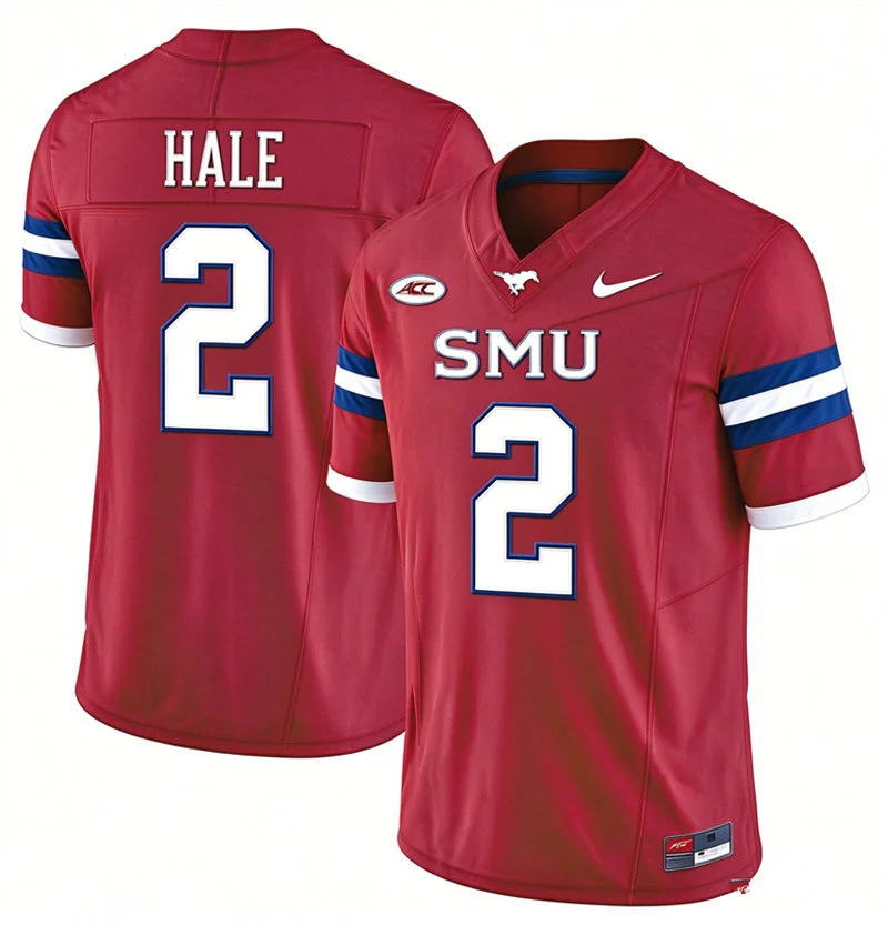 SMU Mustangs #2 Jalen Hale 2026 Red Football Game Jersey