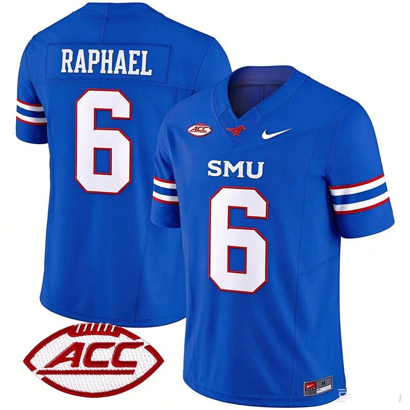 SMU Mustangs #6 Kendrick Raphael 2026 Royal Football Game Jersey