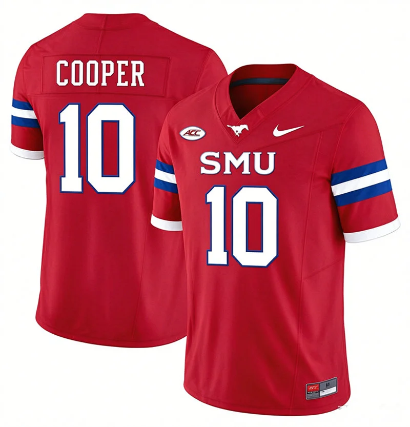 SMU Mustangs #10 Jalen Cooper 2026 Red Football Game Jersey