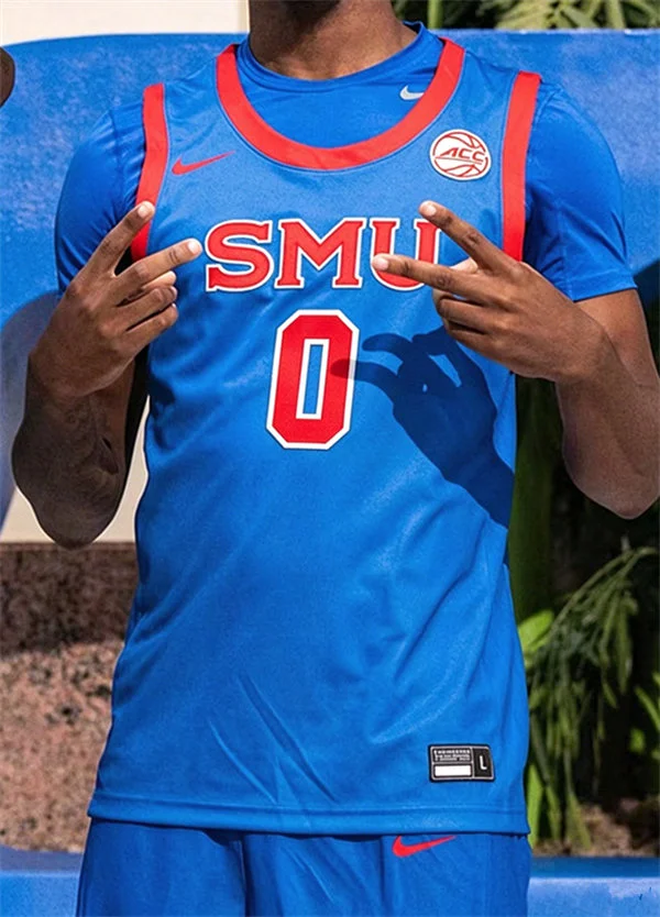 SMU Mustangs #0 Rowan Brumbaugh Nike 2026 ACC Royal Basketball Game Jersey