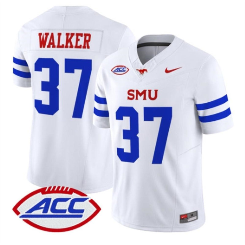 SMU Mustangs #37 Doak Walker White Football Game Jersey