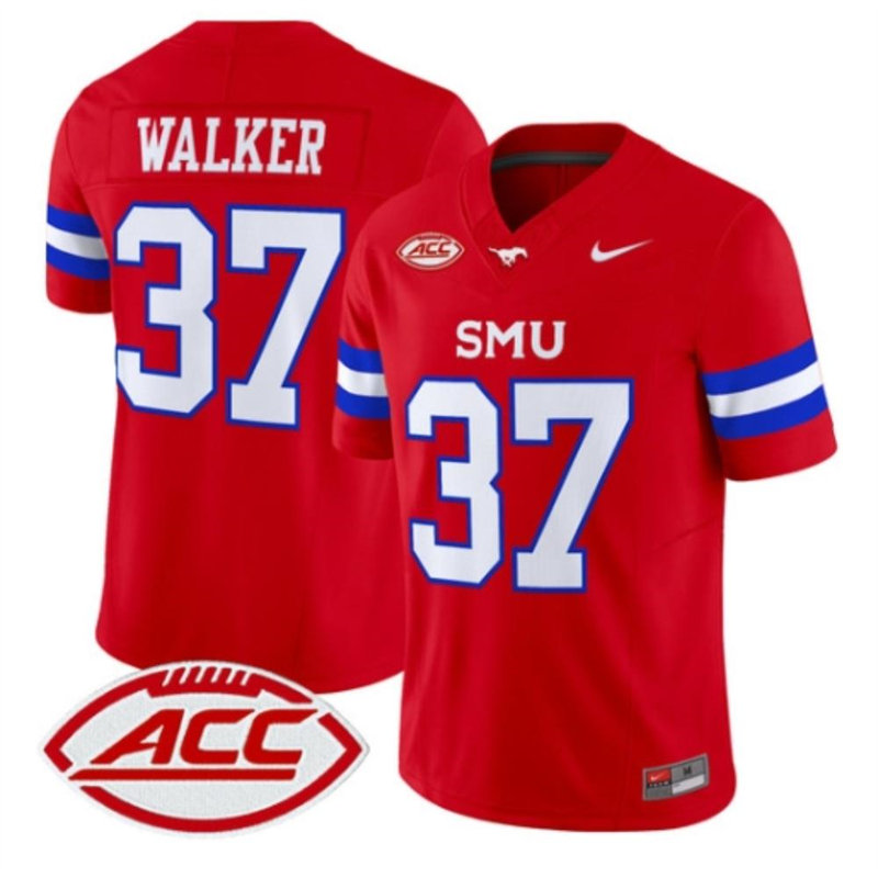 SMU Mustangs #37 Doak Walker Red Football Game Jersey