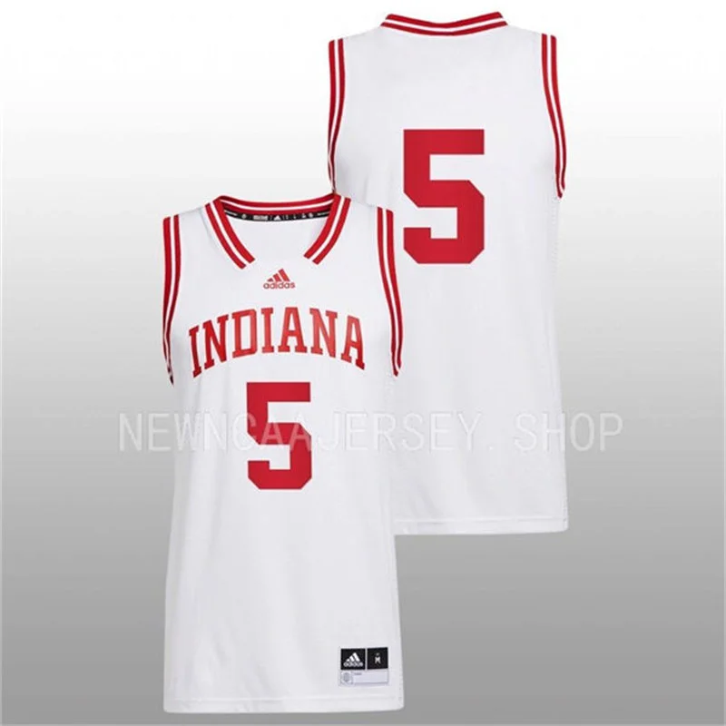 Indiana Hoosiers #5 Markus Burton 2026-27 White College Basketball Game Jersey