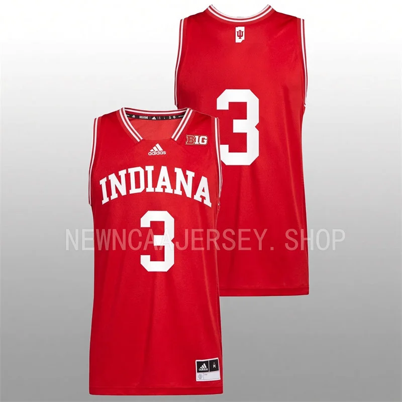 Indiana Hoosiers #3 Jaeden Mustaf 2026-27 Crimson College Basketball Game Jersey