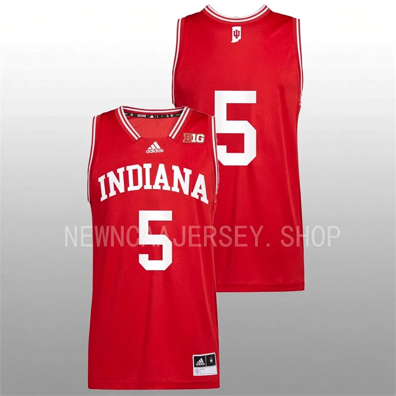 Indiana Hoosiers #5 Markus Burton 2026-27 Crimson College Basketball Game Jersey