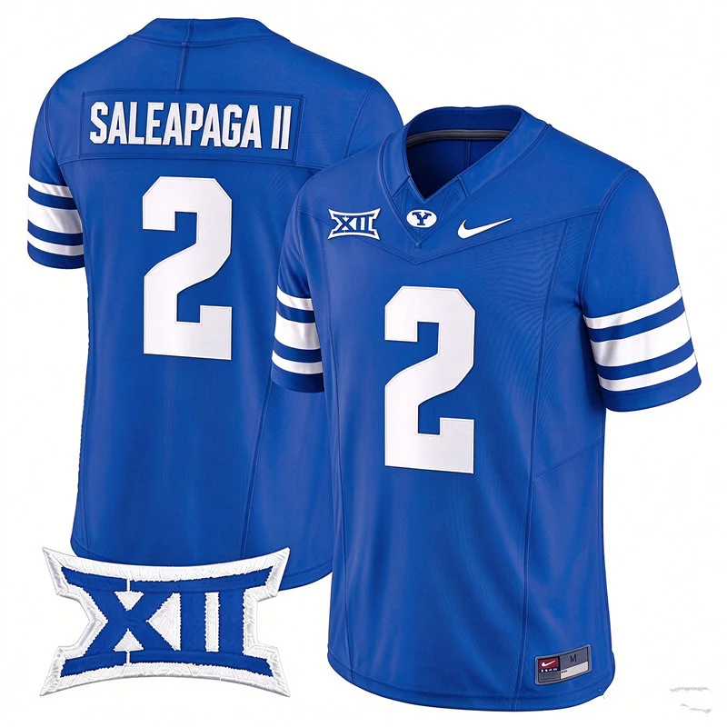 BYU Cougars #2 Roger Saleapaga II Royal College Football Game Jersey