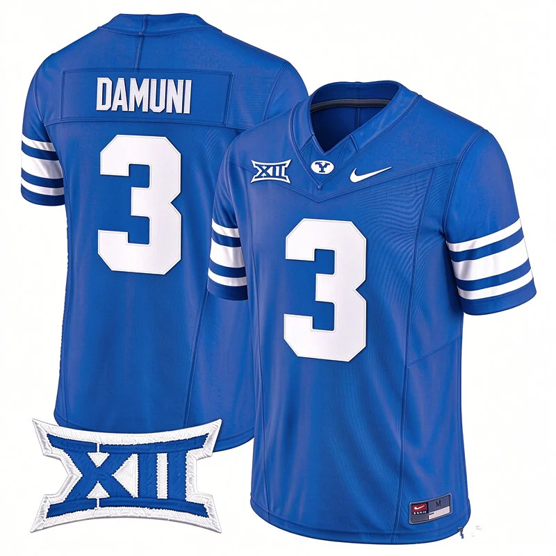 BYU Cougars #3 Raider Damuni Royal College Football Game Jersey